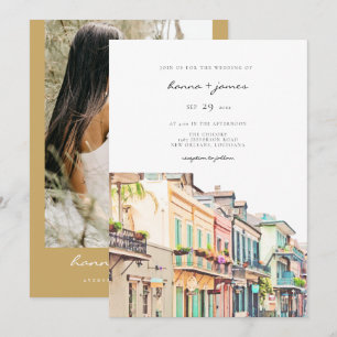 Invitation NOLA Aquarelle Nouvelle-Orléans Bourbon Mariage de