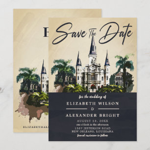 Invitation Nola Aquarelle Nouvelle Orléans Mariage Enregistre