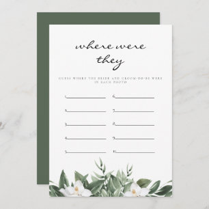 Invitation NOLA Où Étaient-Ils Fête des mariées Game Card