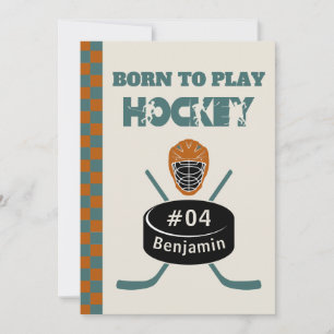 Invitation Nom Age Texte Jersey Numéro Hockey Anniversaire