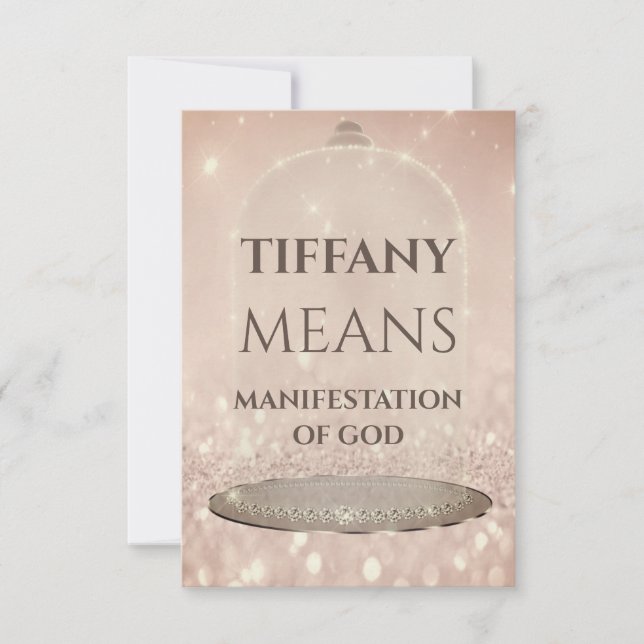 Invitation Nom bleu signifiant Parties scintillant Rose doux  (Devant)