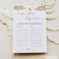 Nom Ce Bébé Tune Twinkle Star Baby shower Jeu