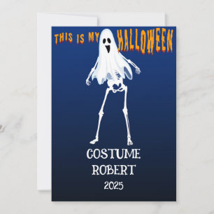 Invitation Nom de costume d'Halloween personnalisé Texte Pers