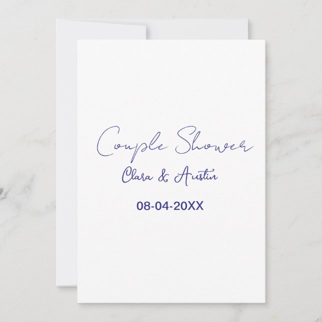 Invitation nom de douche de couple date violet tendance simpl (Devant)