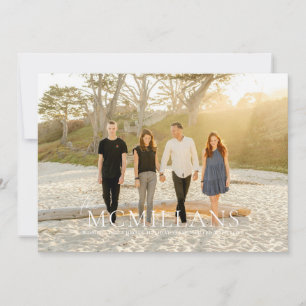 Invitation Nom de famille élégant Fête florale de Noël