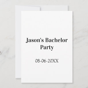 Invitation Nom de la fête de bachelor date simple minimal mei