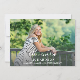 Invitation Nom de la méthode de script Photo Graduation Party