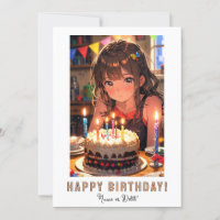 *NOM DE LA PHOTO Anniversaire Gâteau ANIME Jeune f