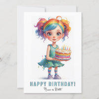 *NOM DE LA PHOTO Gâteau d'anniversaire Jeune Fille