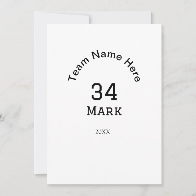 Invitation nom de l'équipe ajouter nom du joueur date sports (Devant)