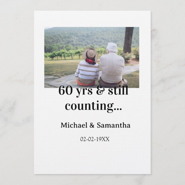 Invitation nom de photo d'anniversaire de 60 ans toujours en  (Devant)