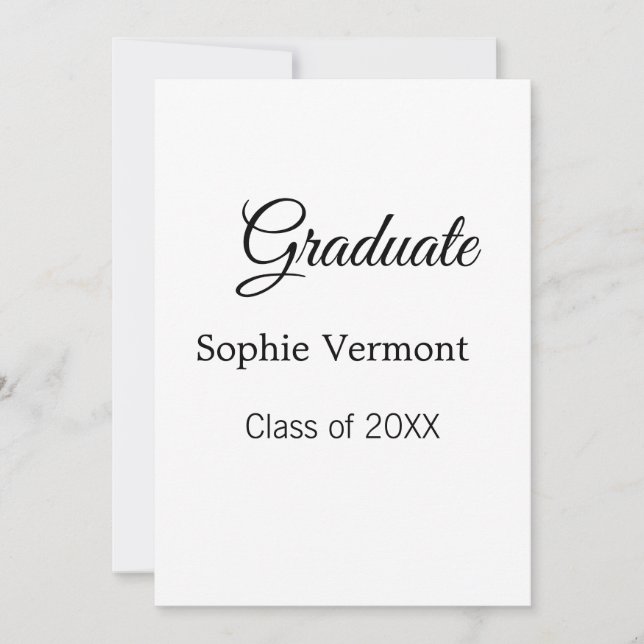 Invitation Nom du diplômé promotion 20XX félicitations simple (Devant)