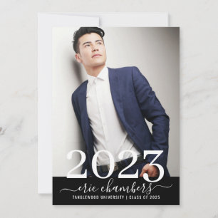 Invitation Nom du script de photo d'un diplôme élégant