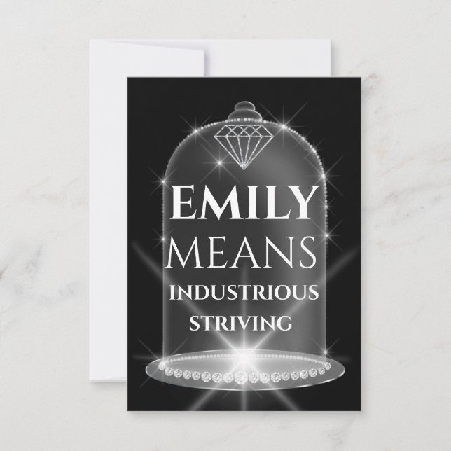 Invitation Nom Emily Signifiant Diamond Anniversaire (Devant)