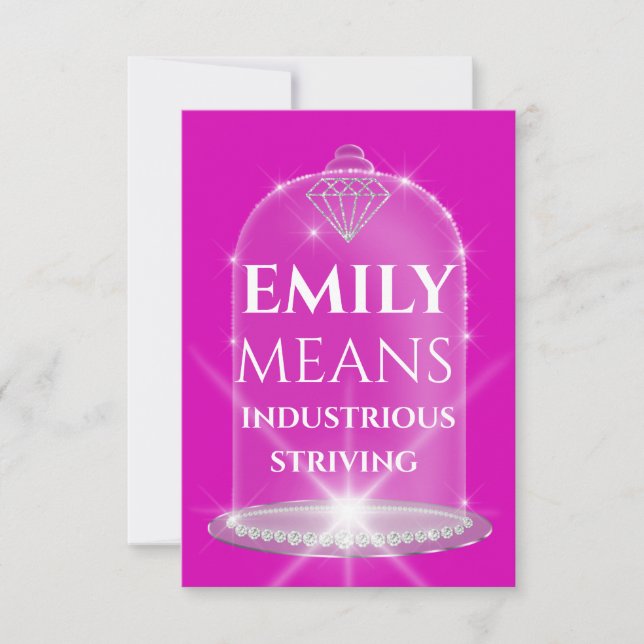 Invitation Nom Emily Signifiant Diamond Anniversaire rose (Devant)