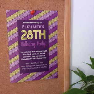 Invitation Nom et âge Anniversaire Fête Celtique Frappe pourp