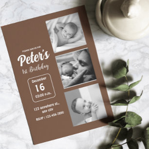 Invitation Nom et photo de fête d'anniversaire