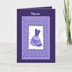 Invitation Nom personnalisé - FLEURISTE Robe Violet Pervenche