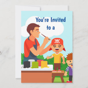 Invitation Nom personnalisé Peinture faciale / fête d'anniver
