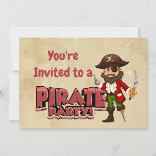 Invitation Nom personnalisé Pirate Anniversaire Fête Invitati