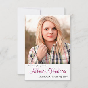 Invitation Nom simple de la photo violet - 3x5 Grad Faire-par