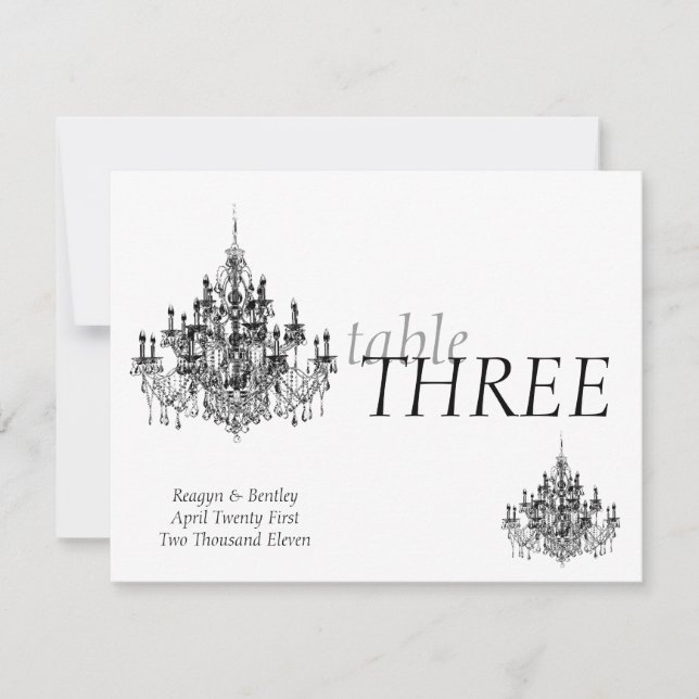 Invitation Nombre de table de Chandee Amore (Devant)