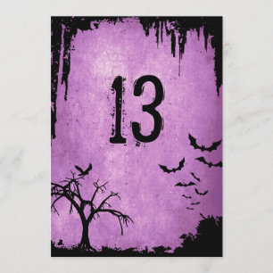 Invitation Nombre de tables d'Halloween avec chauve-souris, c