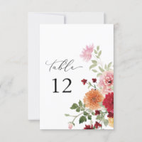 Nombre de tables plus épais florales multicolores