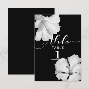 Invitation Nombre tropical de Tableau de mariage de noir