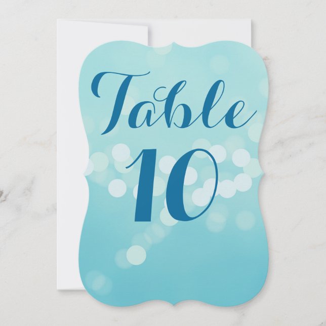 Invitation Nombres de table Aqua Modern 5 x 7 (Devant)