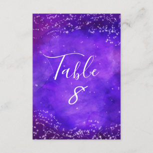Invitation Nombres de table aquarelle Galaxie Nuit étoilée