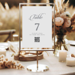 Invitation Nombres de table QR Code Calligraphie Chic Classiq