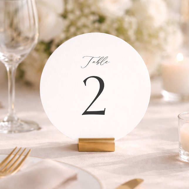 Invitation Nombres de table ronde minimale 1–19 (Créateur téléchargé)