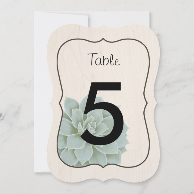 Invitation Nombres de table rustiques succulents (Dos)