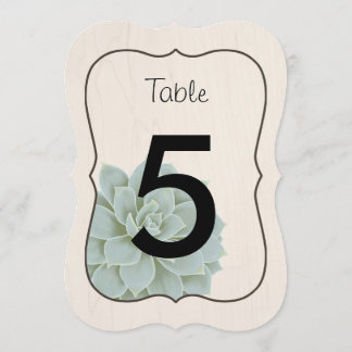 Invitation Nombres de table rustiques succulents
