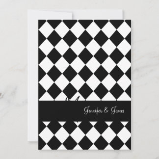 Invitation Noms blancs noirs de monogrammes d'invitations de