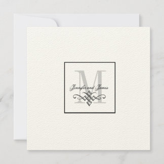 Invitation Noms crèmes de monogramme d'invitations de logo de