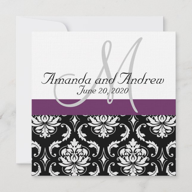 Invitation Noms de Damas noirs violets (Devant)