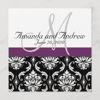 Invitation Noms de Damas noirs violets