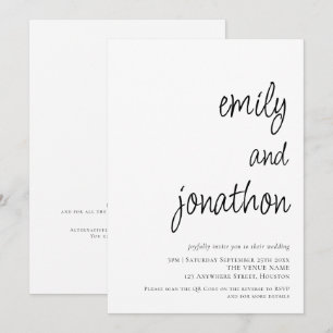 Invitation Noms de scénario modernes Code QR Mariage