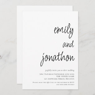 Invitation Noms de script moderne Mariage de code QR
