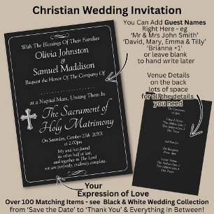 Invitation Noms des invités, Noir & Blanc avec défilement inf