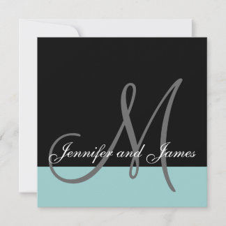 Invitation Noms des monogrammes bleus