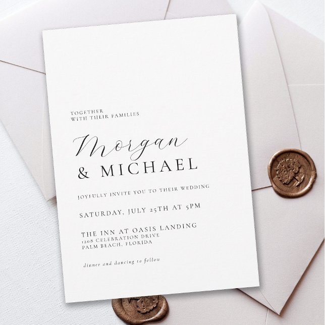 Invitation Noms élégants Simple Minimal Classic Mariage (Créateur téléchargé)