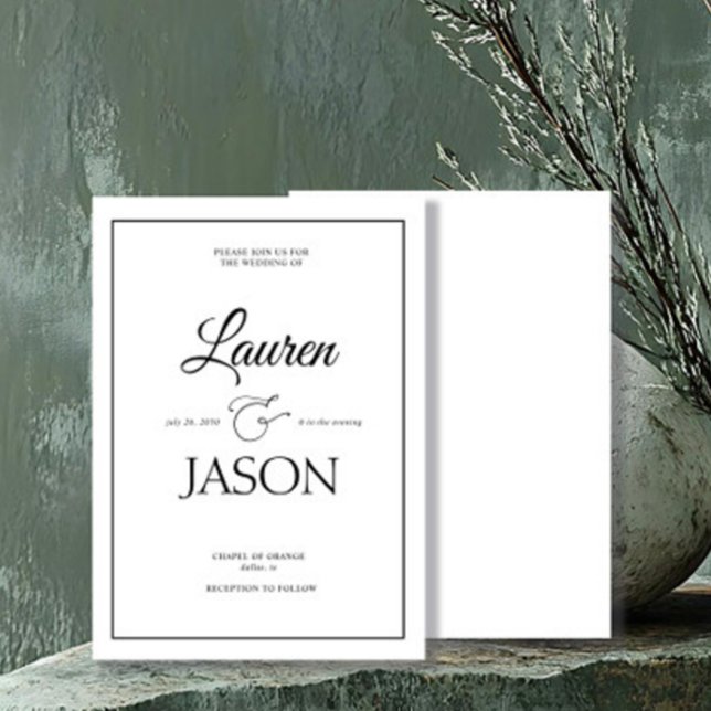 Invitation Noms minimalistes modernes Calligraphie noir (Créateur téléchargé)