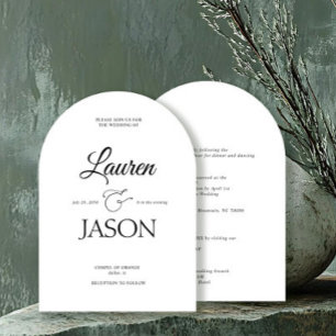 Invitation Noms minimalistes modernes Calligraphie noir