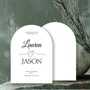 Invitation Noms minimalistes modernes Calligraphie noir