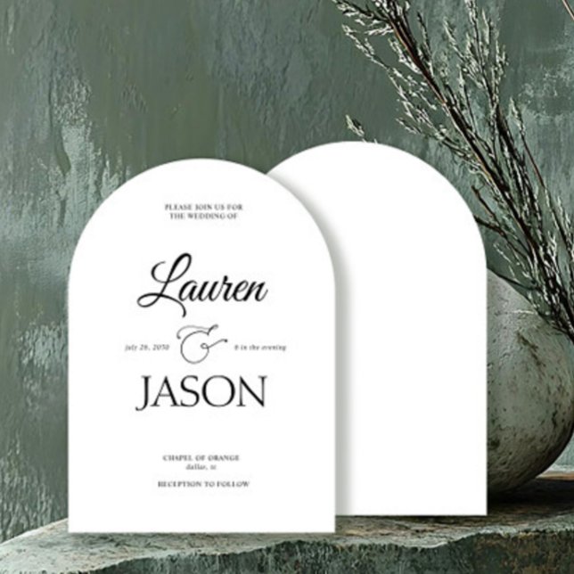 Invitation Noms minimalistes modernes Calligraphie noir (Créateur téléchargé)