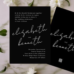 Invitation Noms Personnalisés modernes et élégants Tuxedo Gol