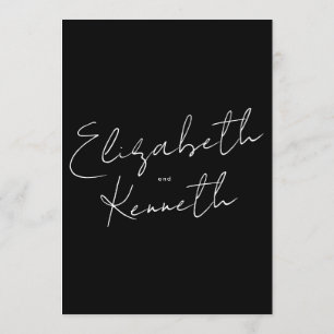 Invitation Noms personnalisés simples et modernes Mariage bla